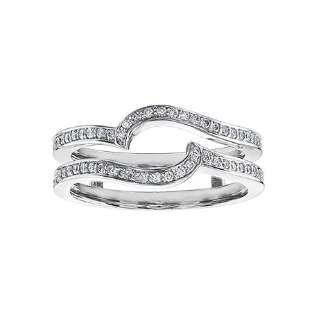 14K White Gold (0.30ct) Diamond Matching Ring Jacket / Enhancer