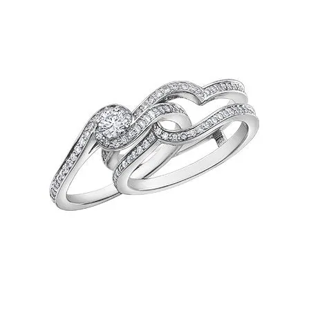 14K White Gold (0.30ct) Diamond Matching Ring Jacket / Enhancer