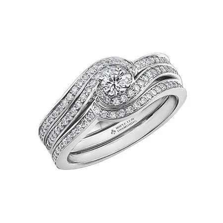 14K White Gold (0.30ct) Diamond Matching Ring Jacket / Enhancer