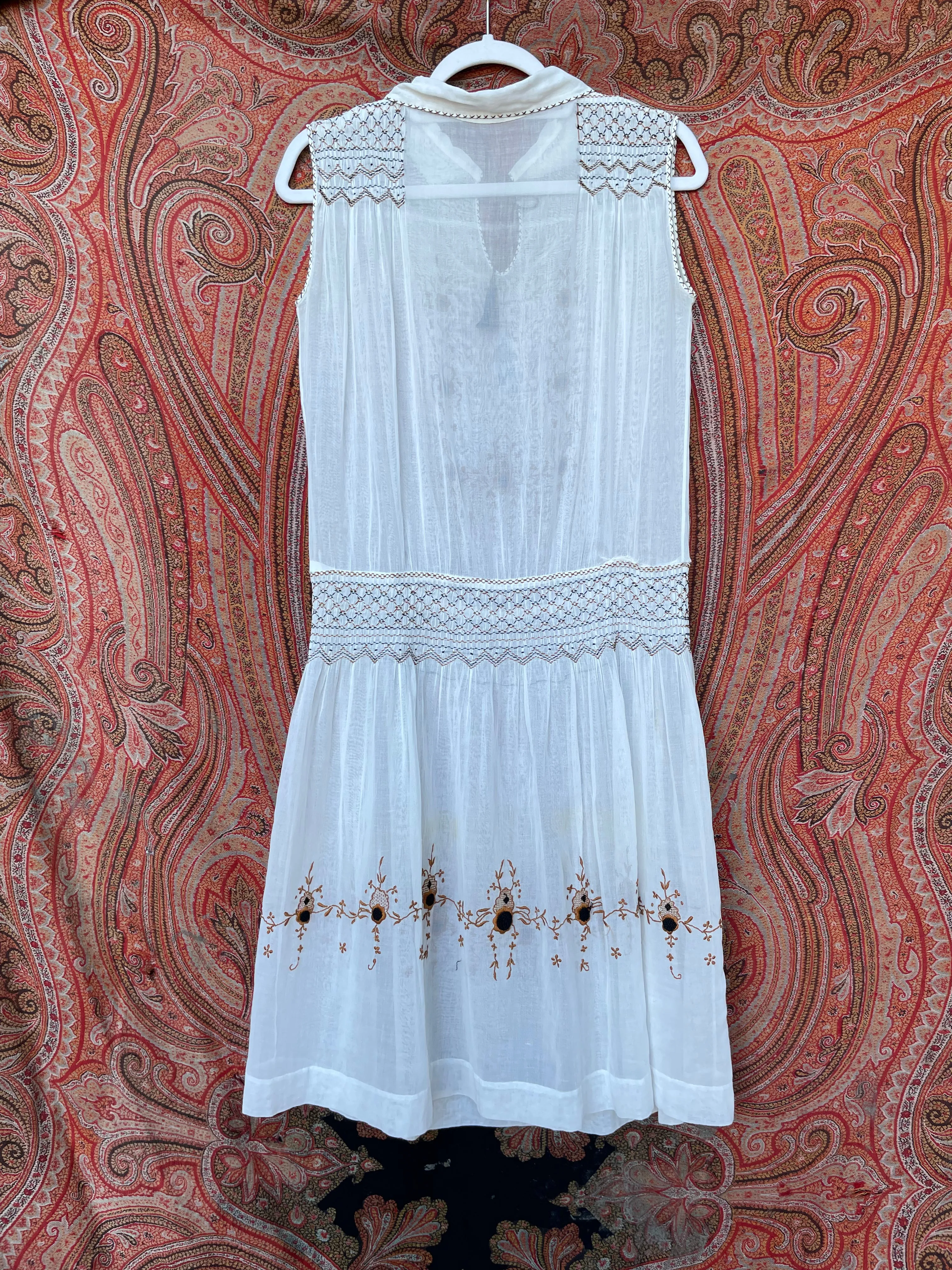 1920s Autumnal Floral Hungarian Dress
