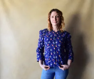 1930s feedsack top . vintage 30s blouse . size s to m