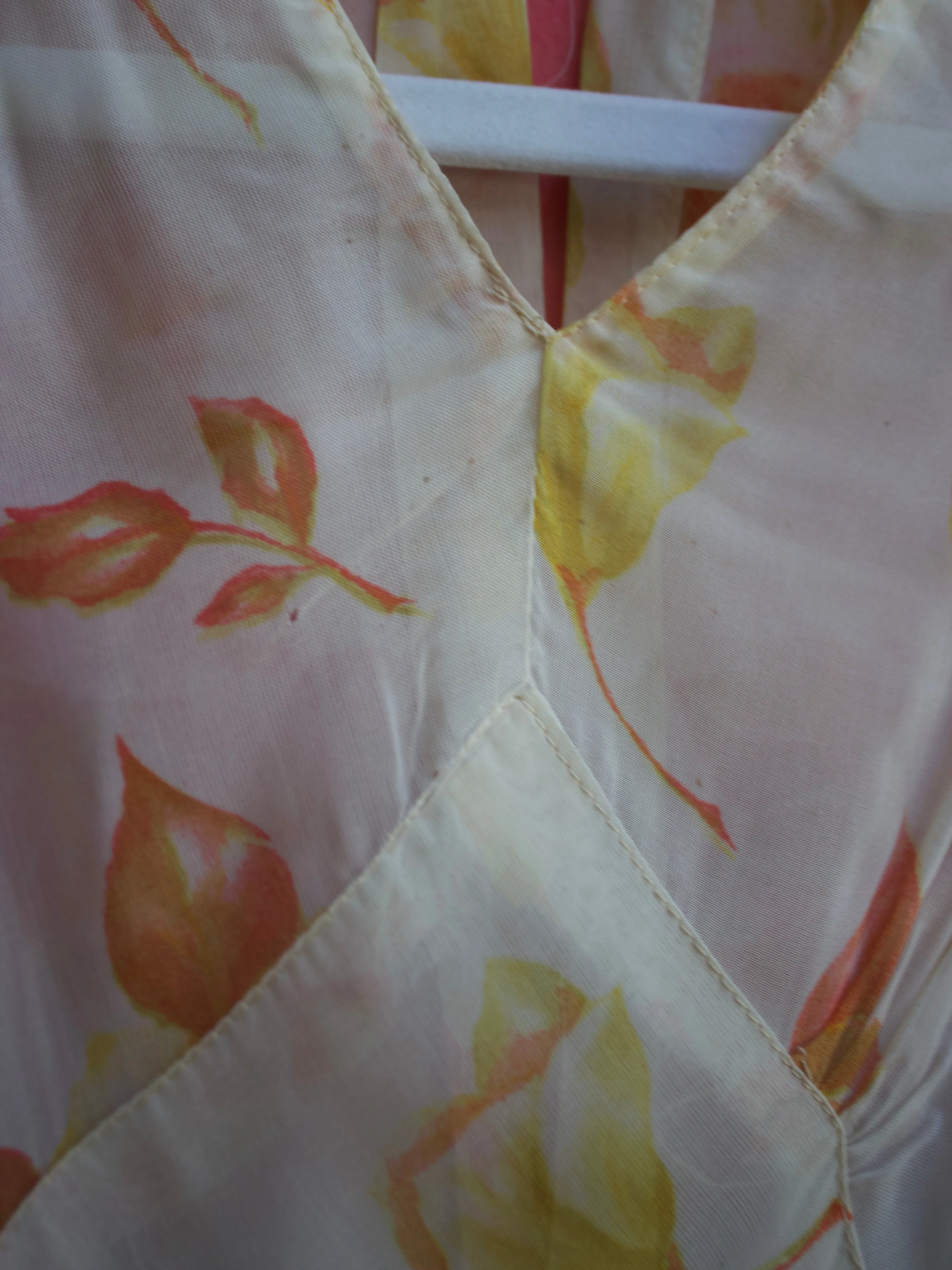 1930s Two Piece Sheer Floral Bias Cut Dress & Open Back Bolero Set