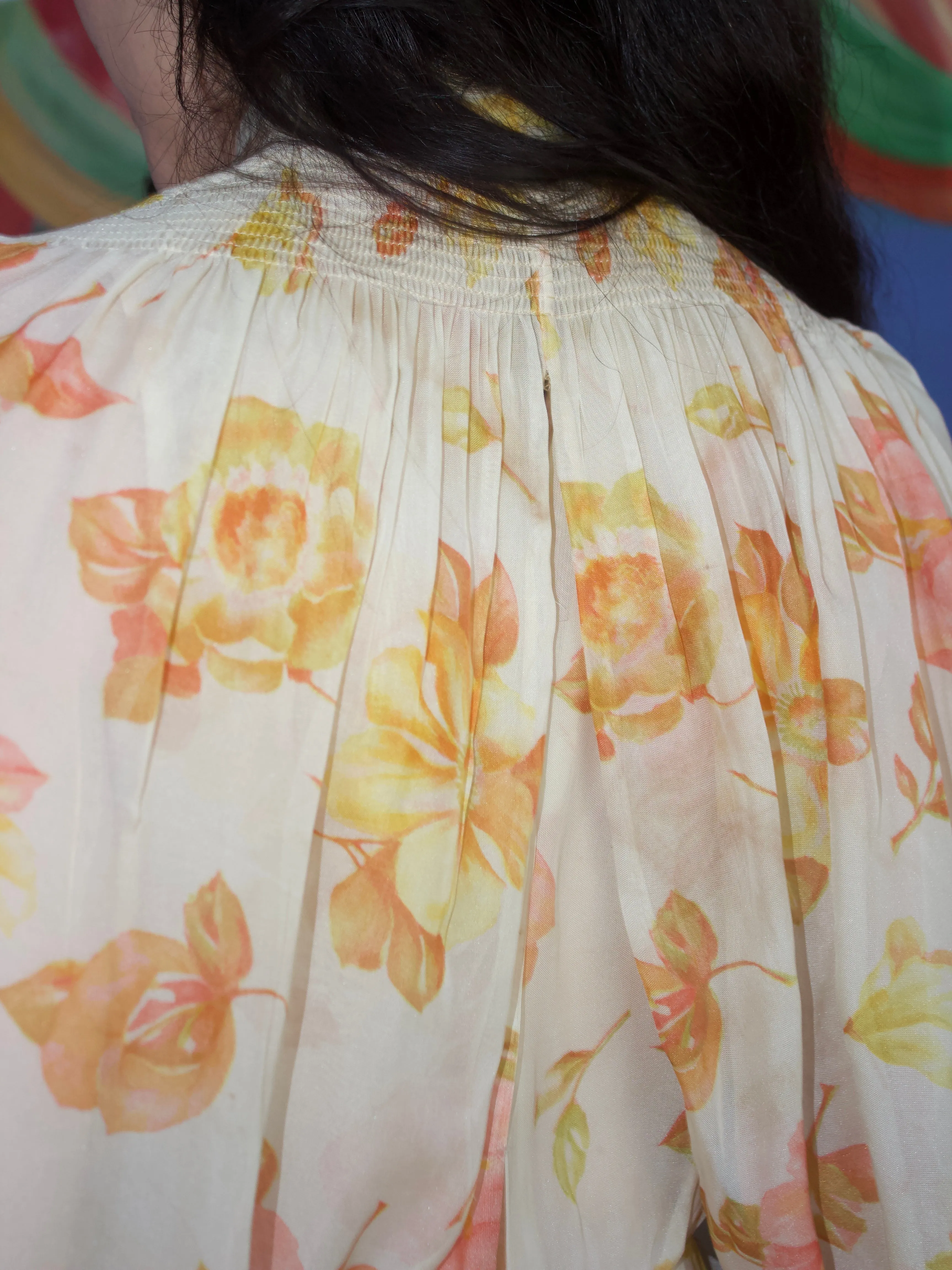 1930s Two Piece Sheer Floral Bias Cut Dress & Open Back Bolero Set