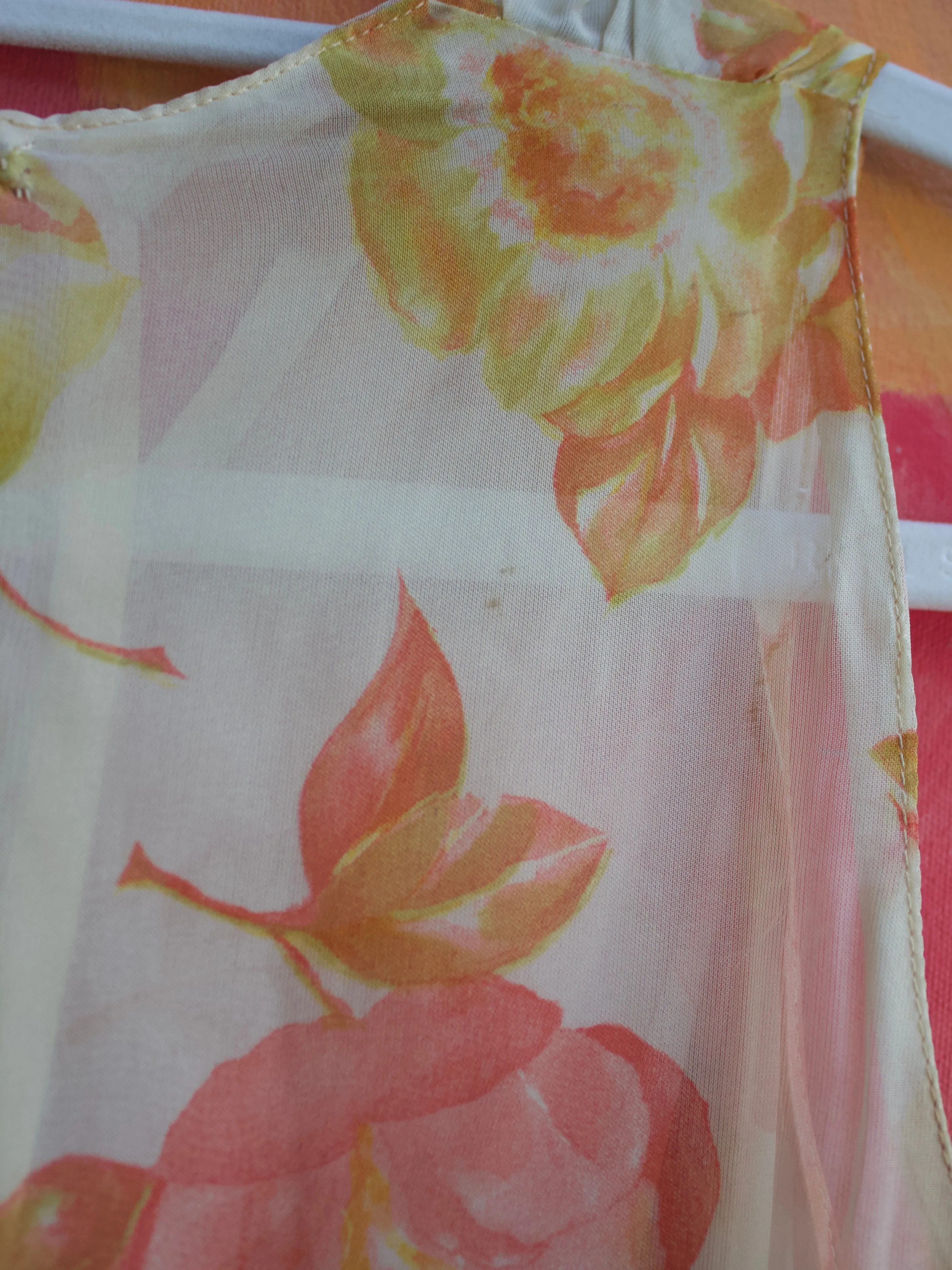 1930s Two Piece Sheer Floral Bias Cut Dress & Open Back Bolero Set