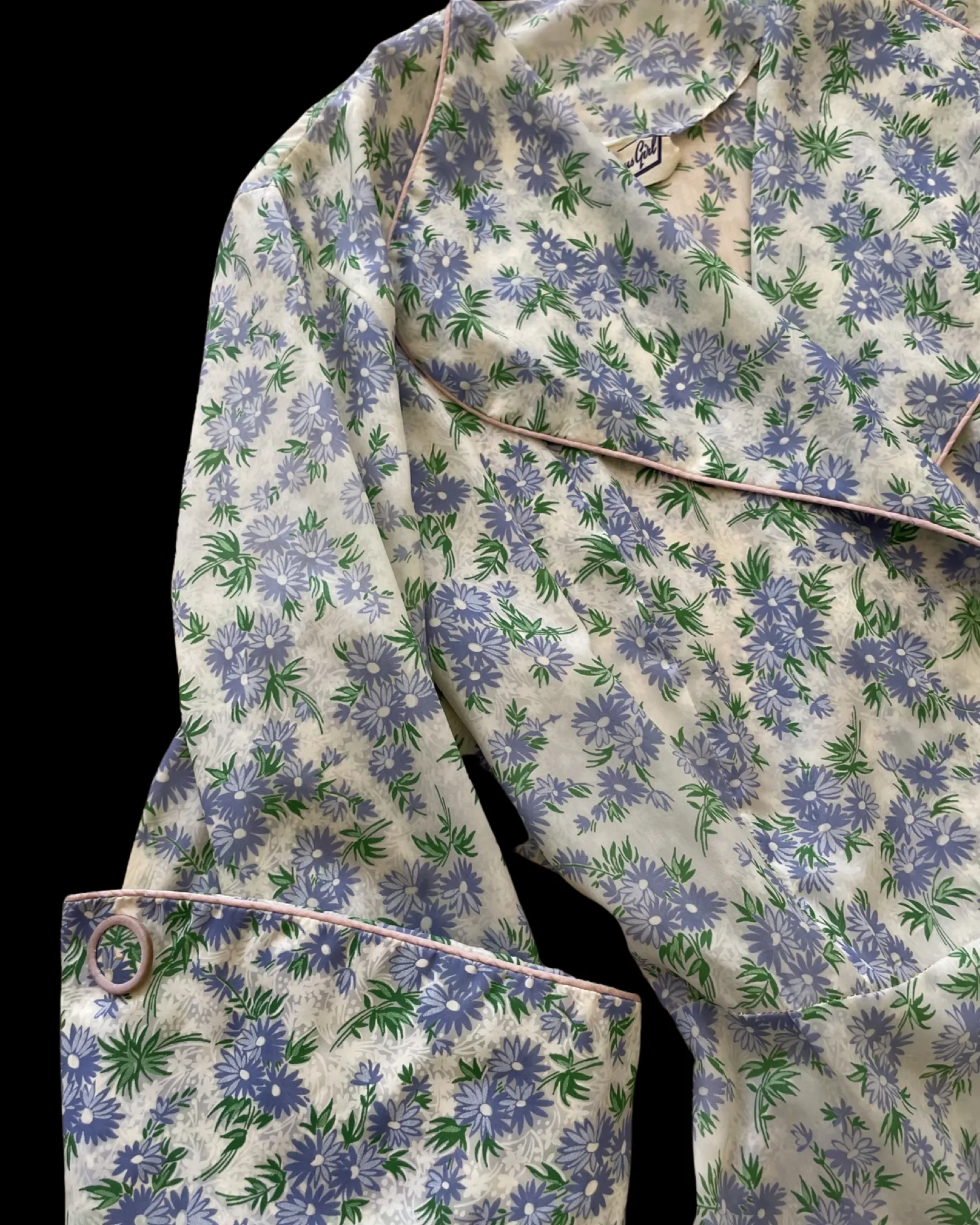 1940s Floral Wrap House Dress