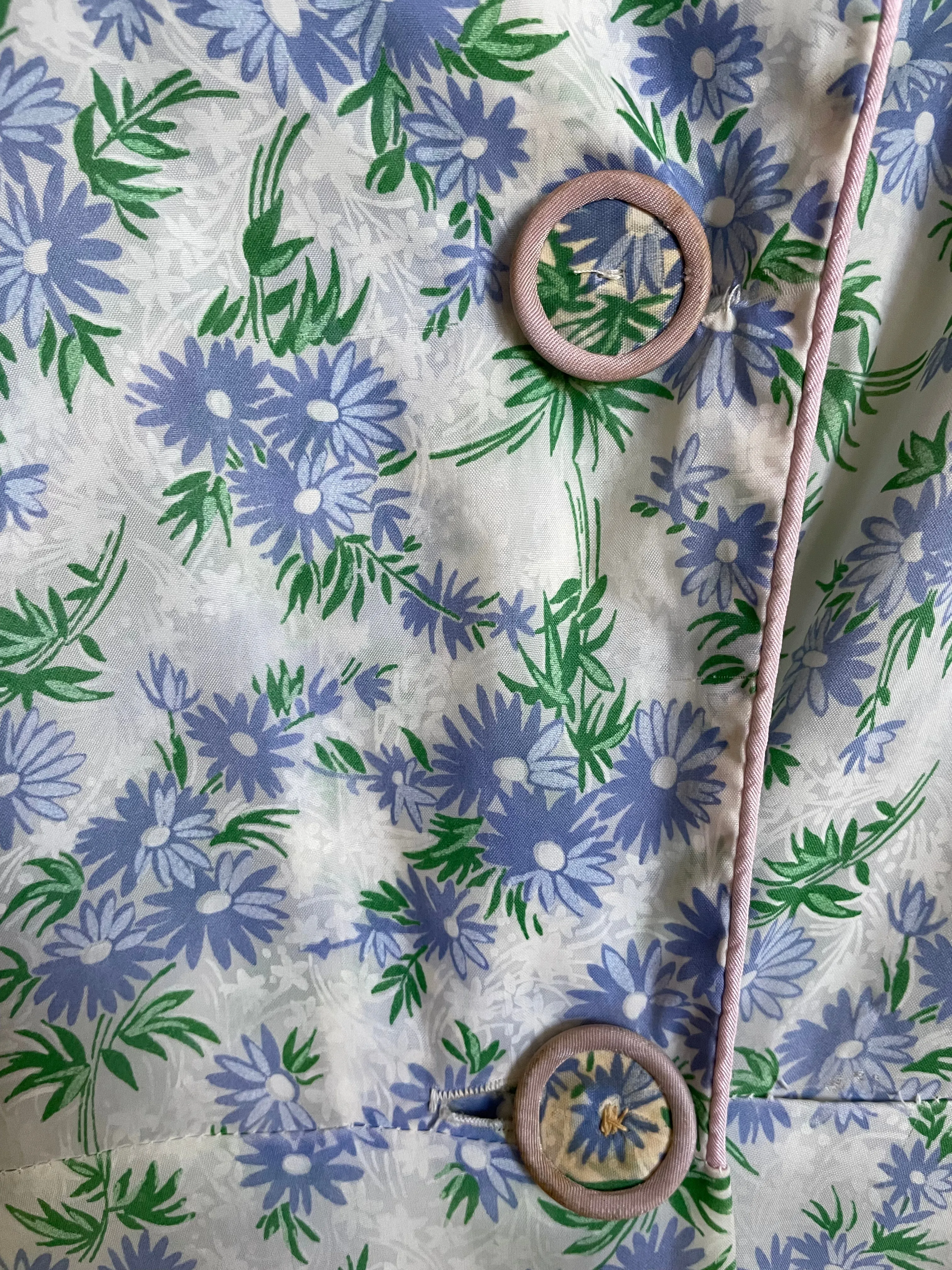 1940s Floral Wrap House Dress