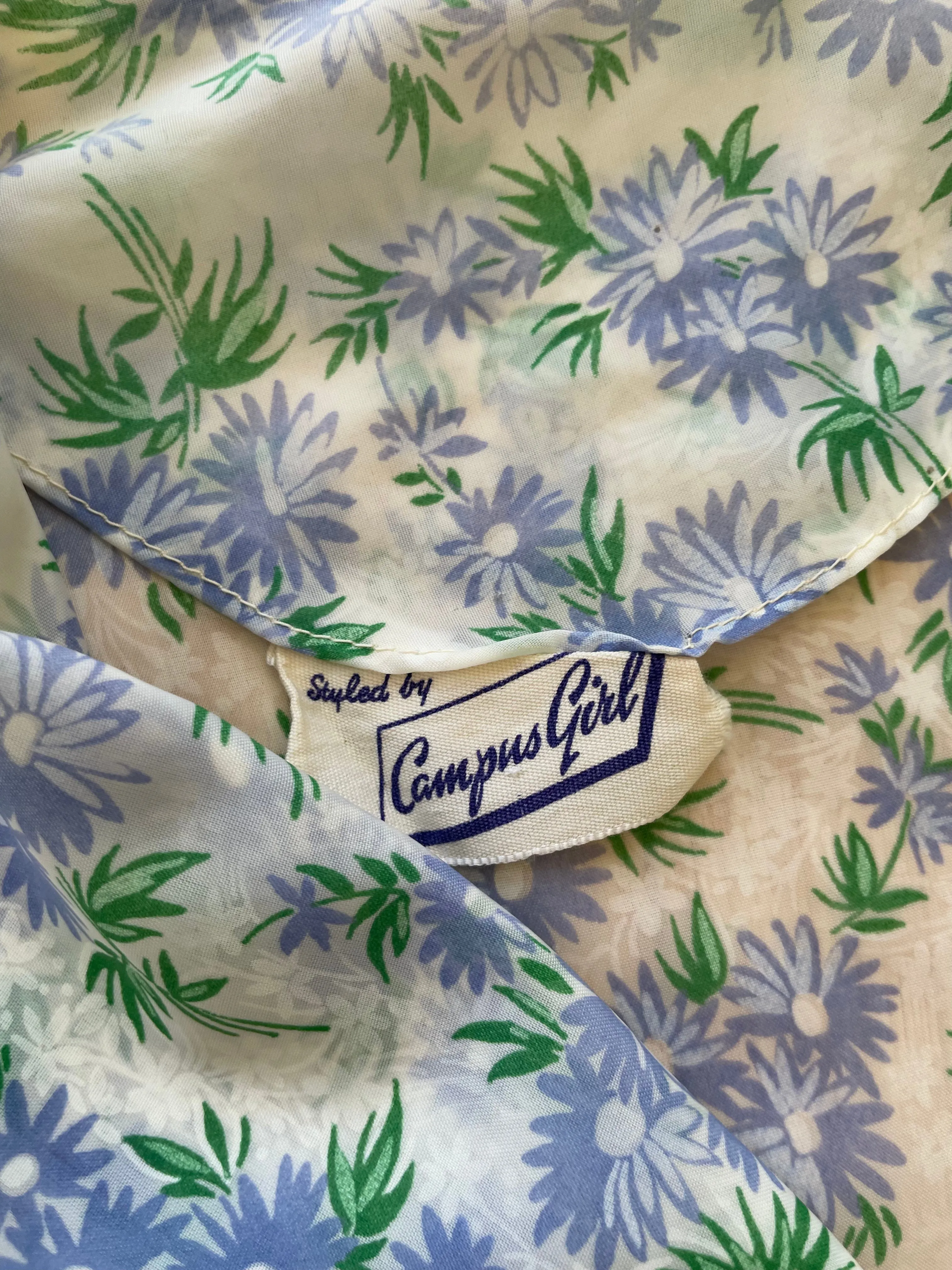 1940s Floral Wrap House Dress