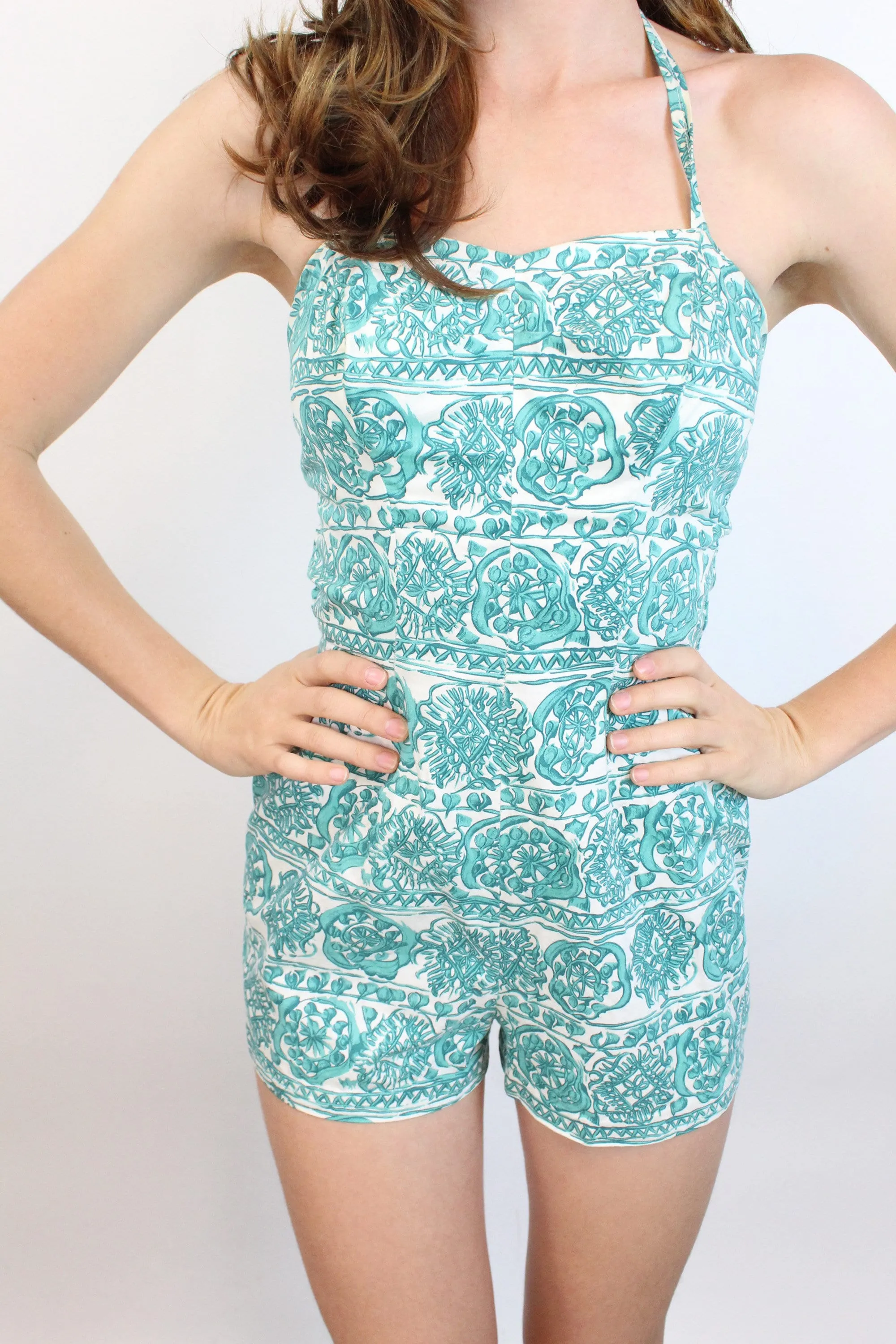 1950s ROSE MARIE REID romper playsuit cotton xs | new spring