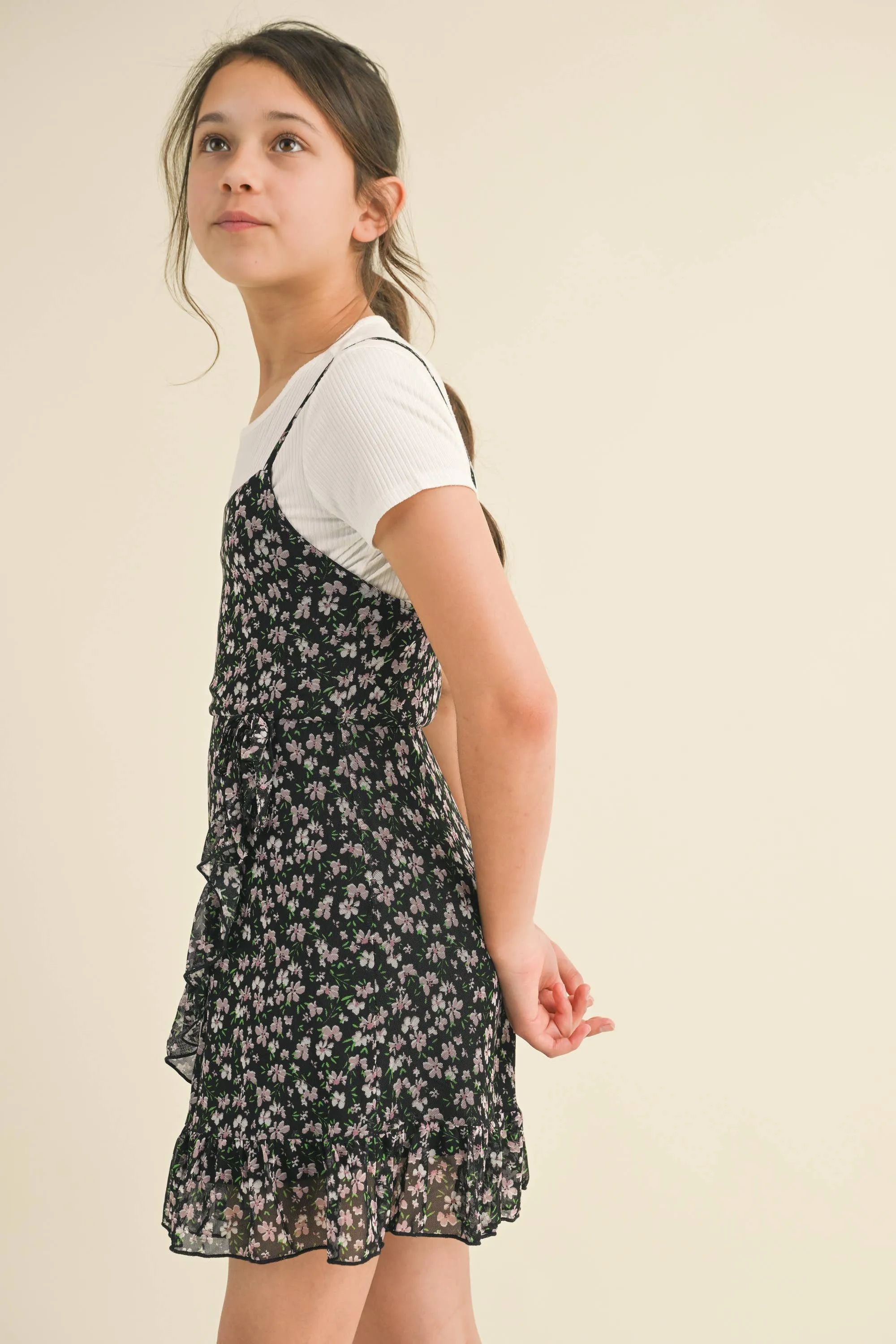 2pc Faux Wrap Dress