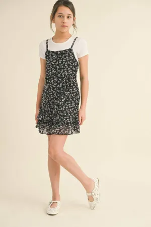2pc Faux Wrap Dress