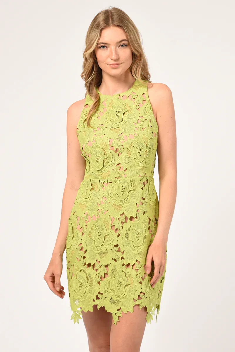 Adelyn Rae Cassie 3D Crochet Mini Dress
