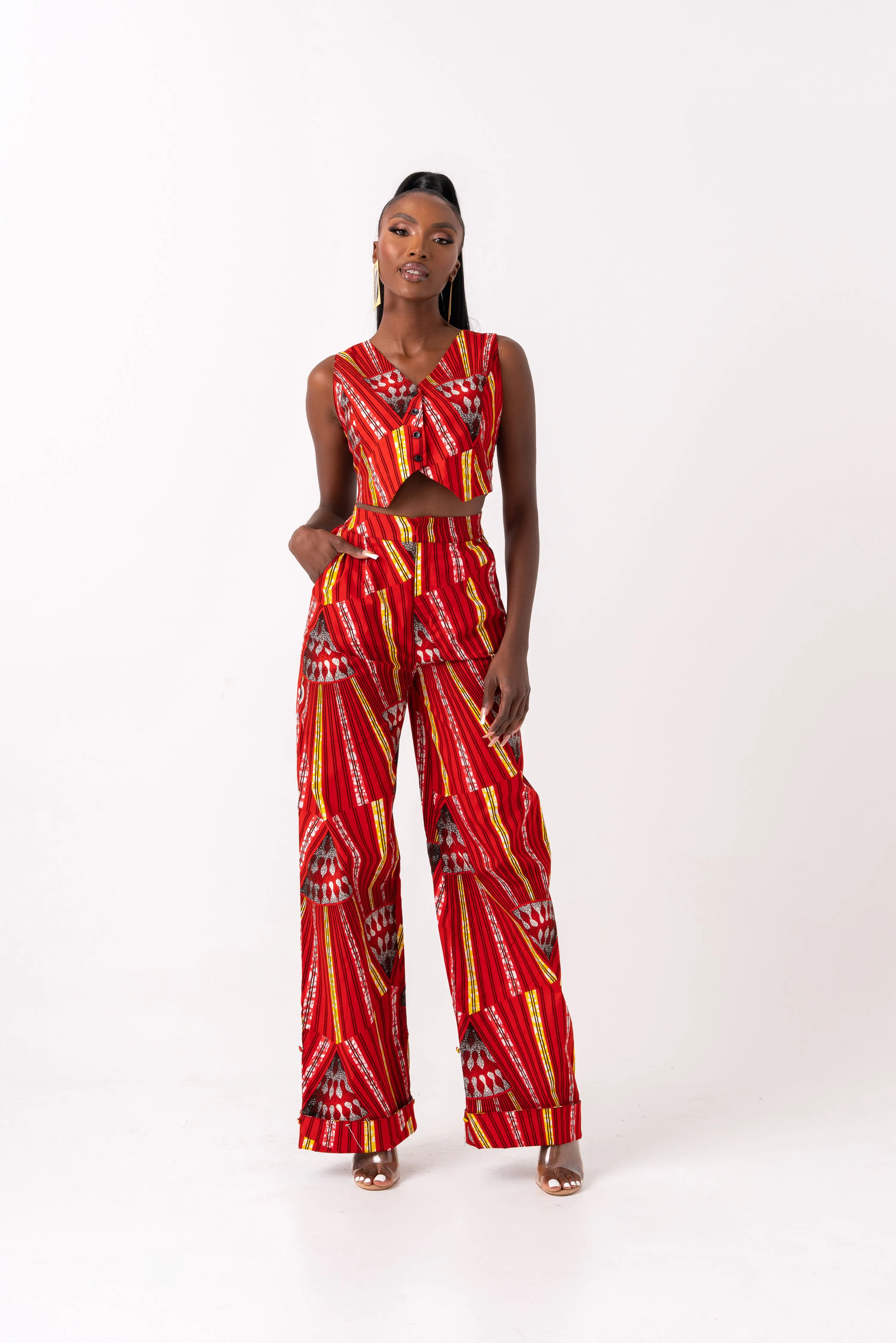 AFE African Print high waist trousers (3 LENGTH)