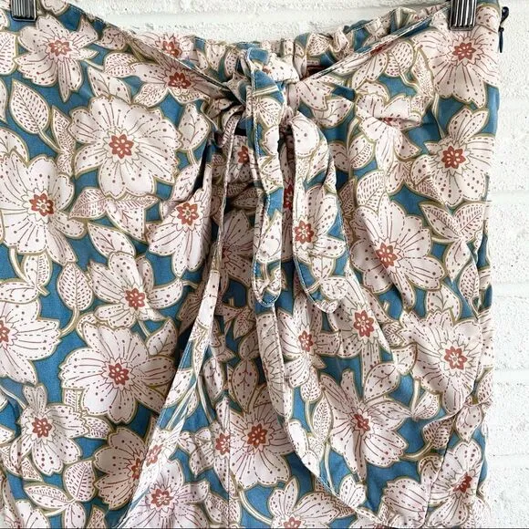 Anthropologie Geordine Floral Skirted Wrap Skort Size Large