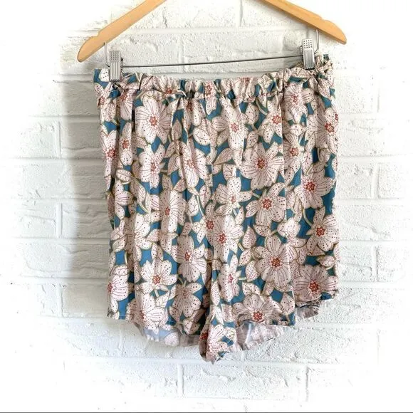 Anthropologie Geordine Floral Skirted Wrap Skort Size Large