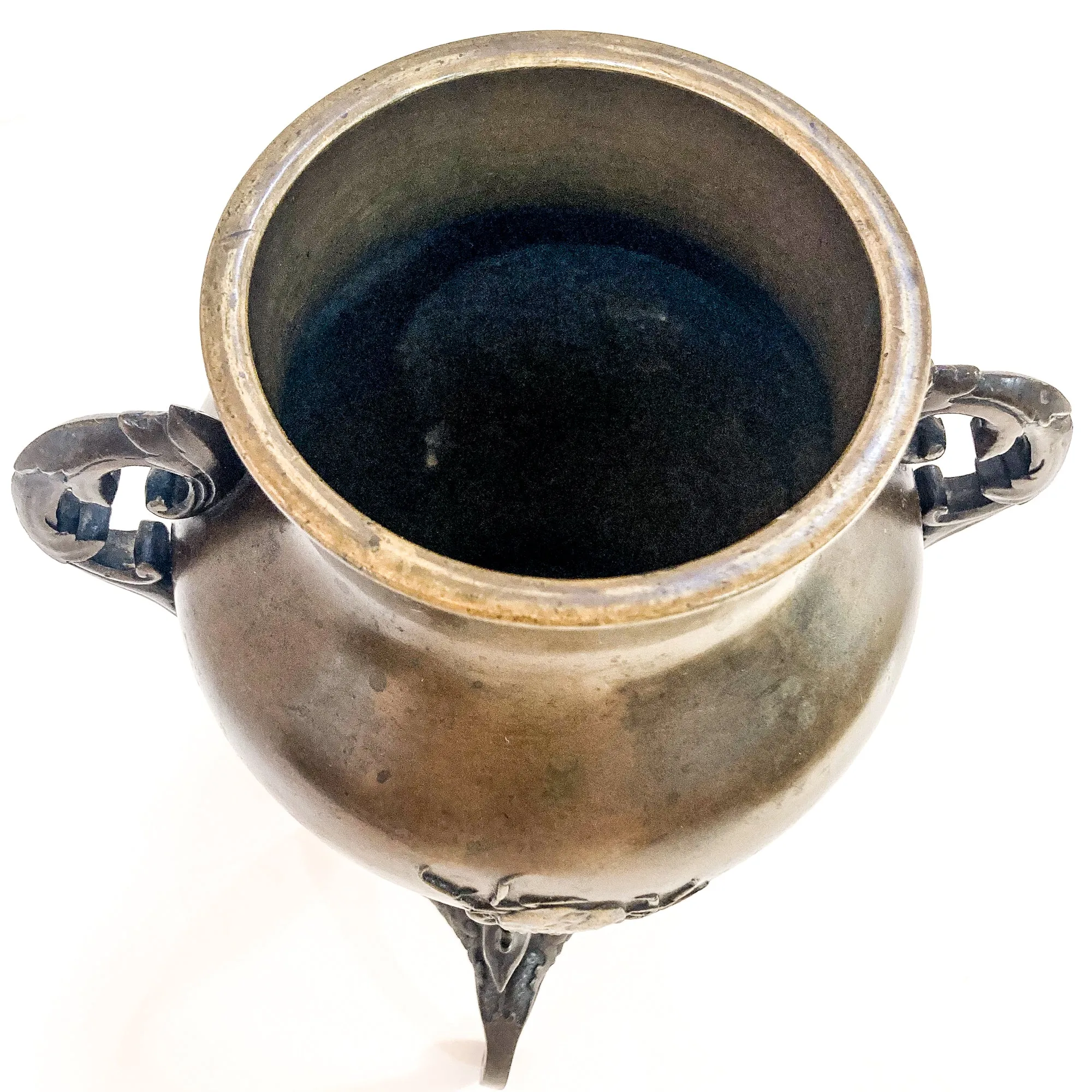 Antique Japanese Yoshimasa Bronze Crab Ocean Motif Ikebana Vase