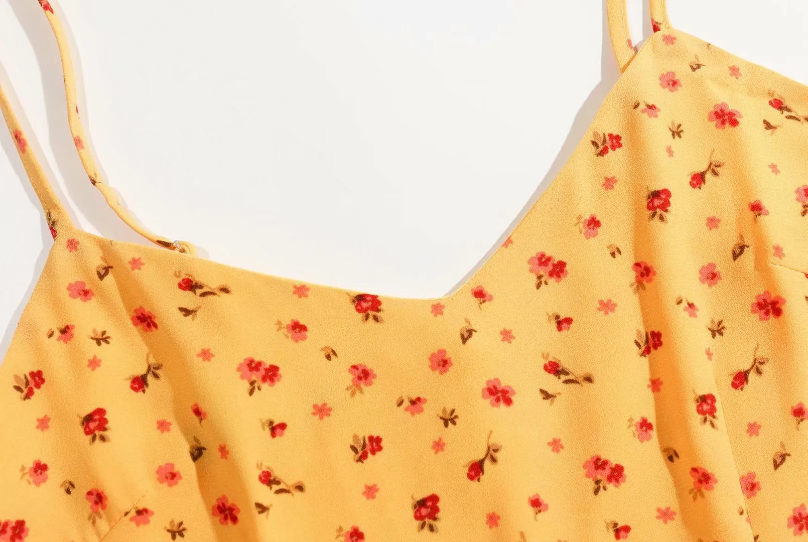 Backless Suspenders Slit Leg Midi Floral Dresses