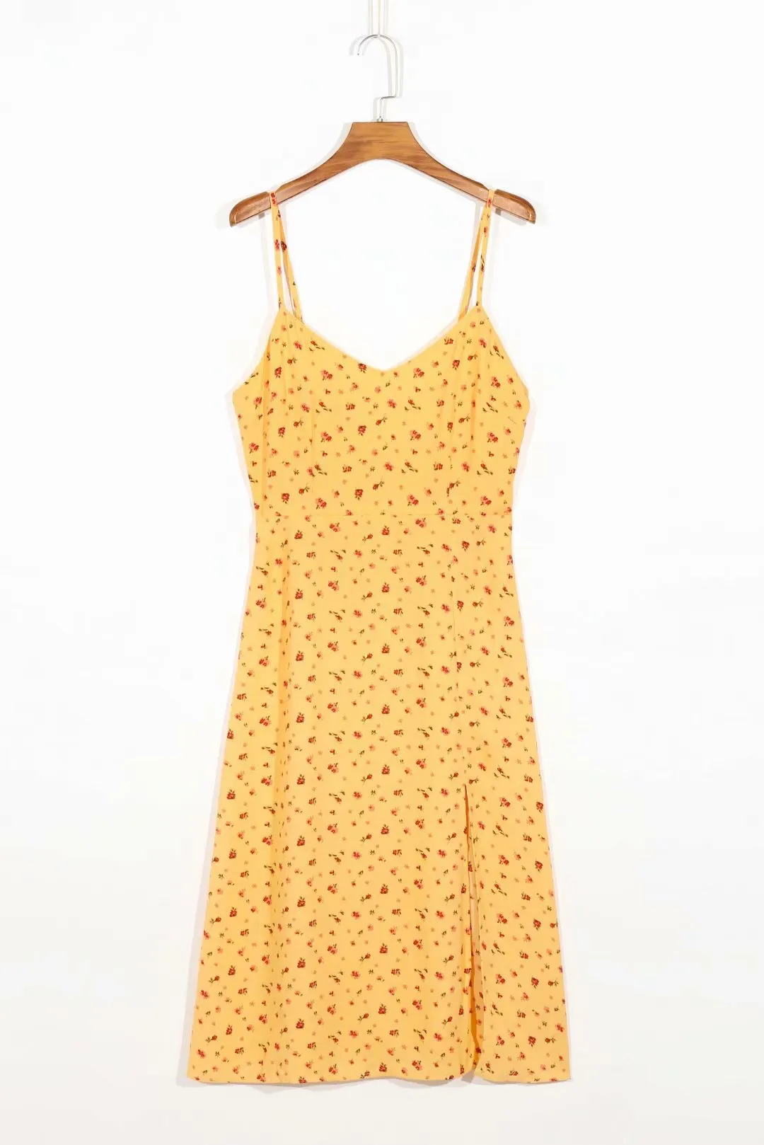 Backless Suspenders Slit Leg Midi Floral Dresses