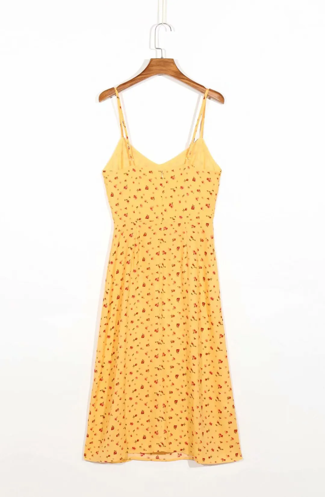 Backless Suspenders Slit Leg Midi Floral Dresses