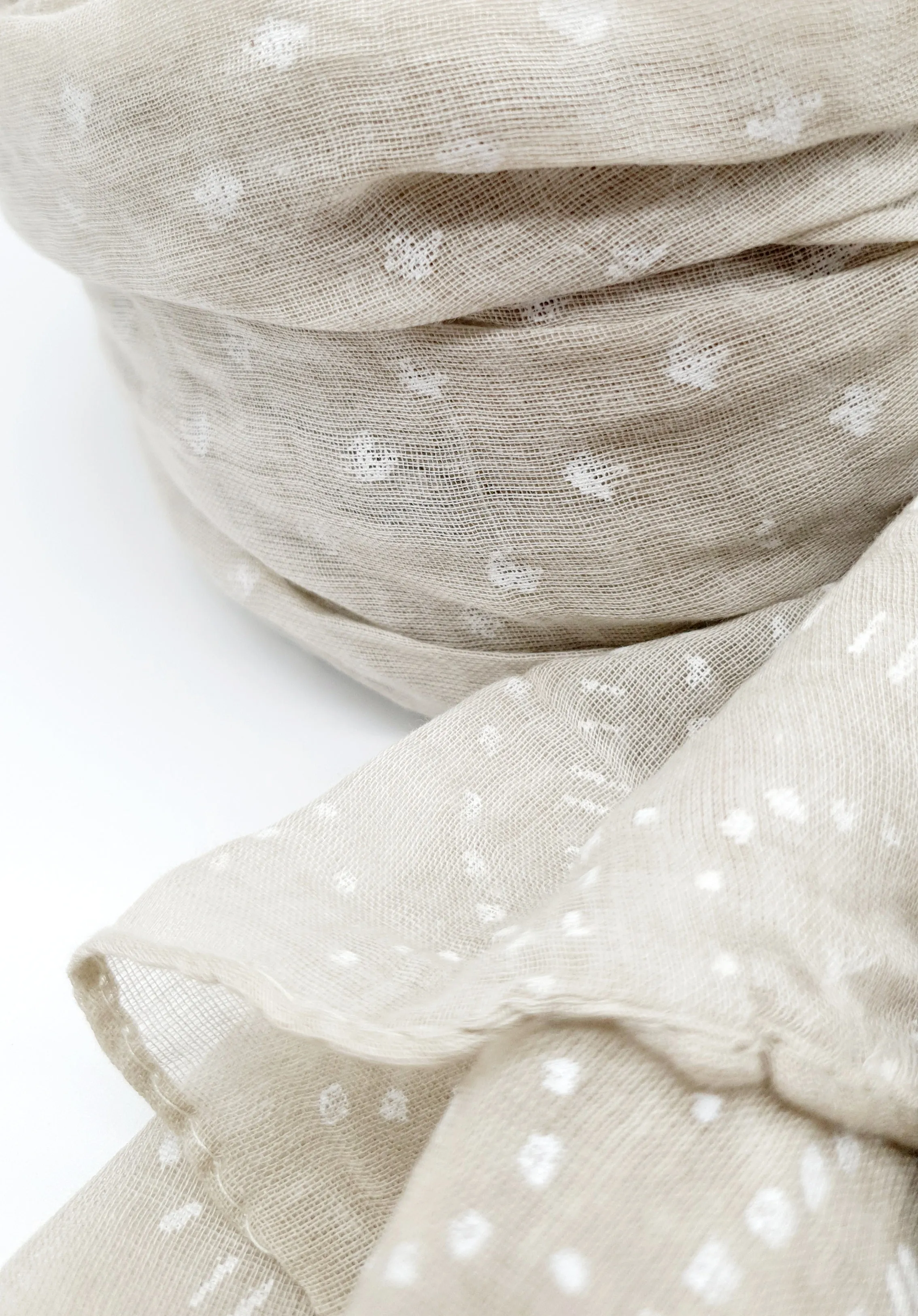 Beige pattern Tassel Scarf