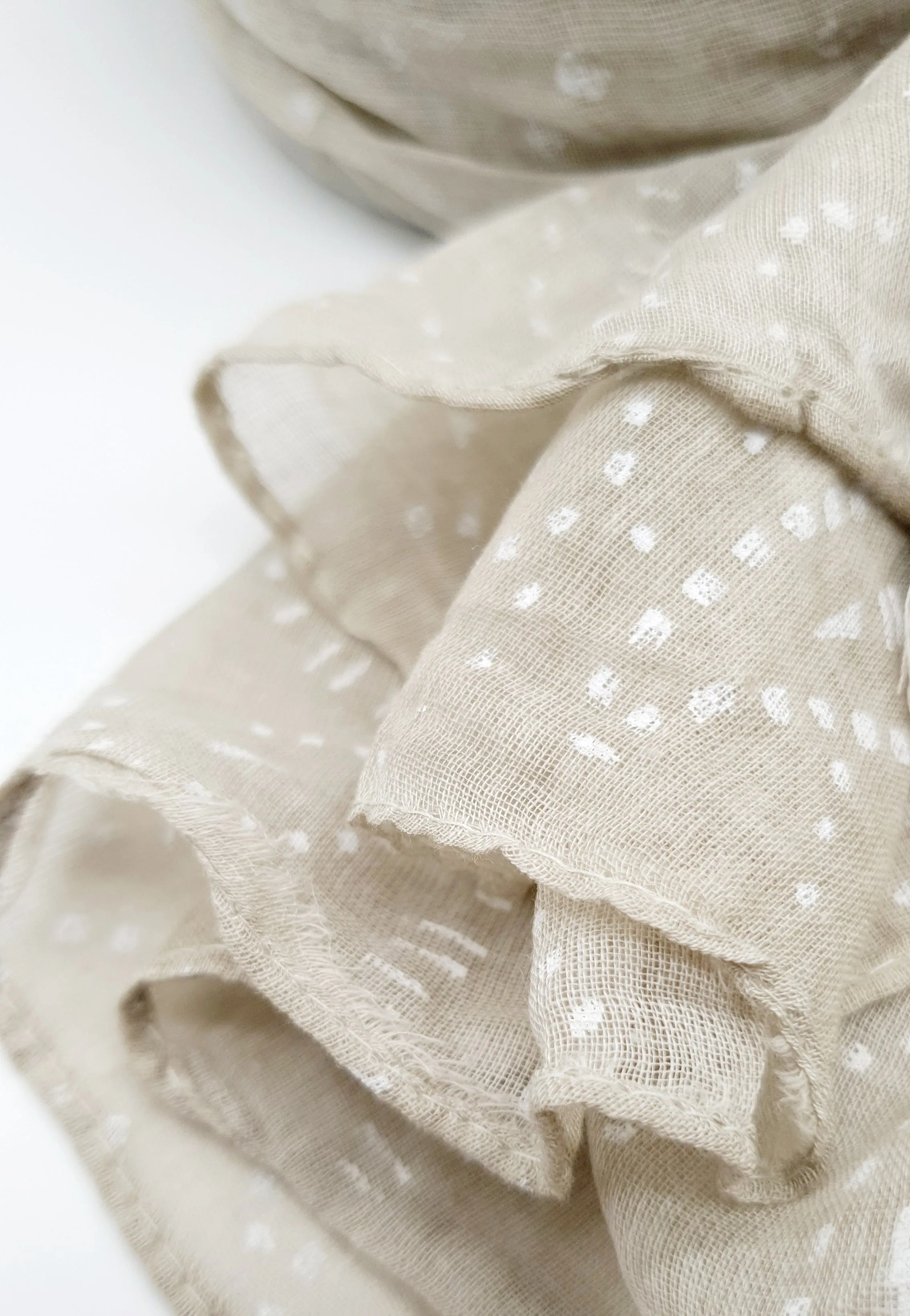 Beige pattern Tassel Scarf