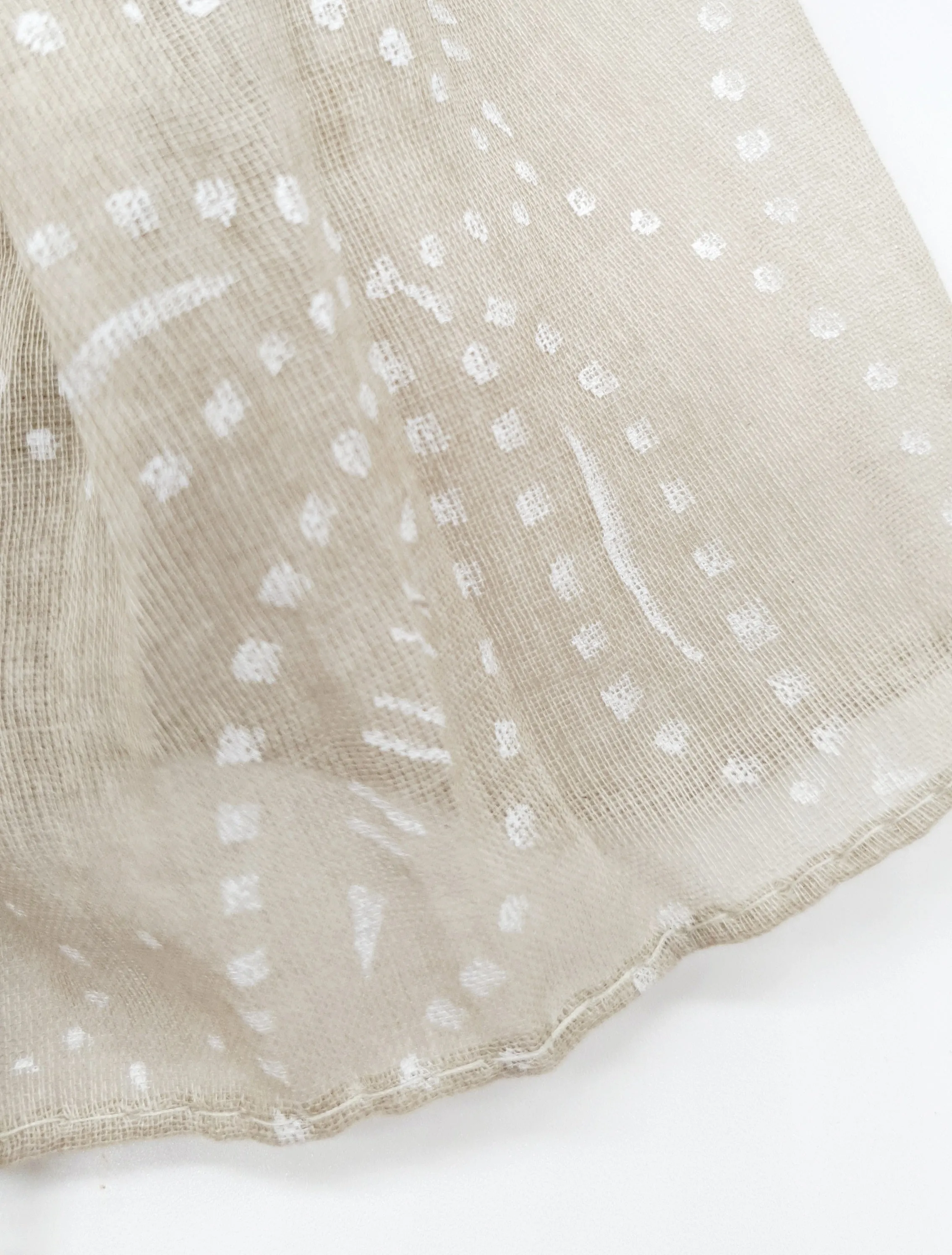 Beige pattern Tassel Scarf