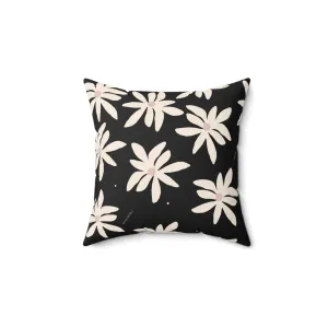 Black & White Floral Throw Pillow by Shelbi Nicole