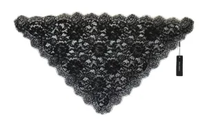 Black Cotton Lace Floral Scarf
