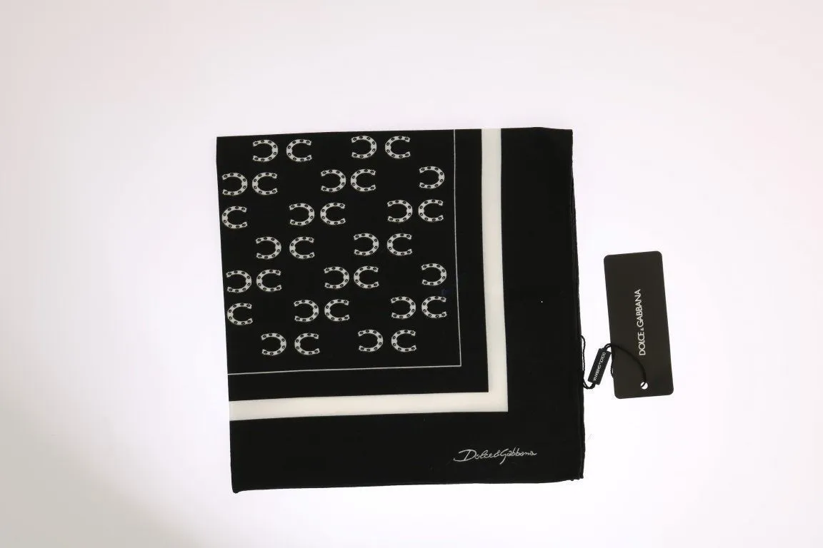 Black Cotton SICILIAN WESTERN Print Scarf