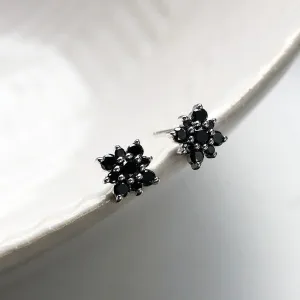 Black Diamond Floral Cluster Studs