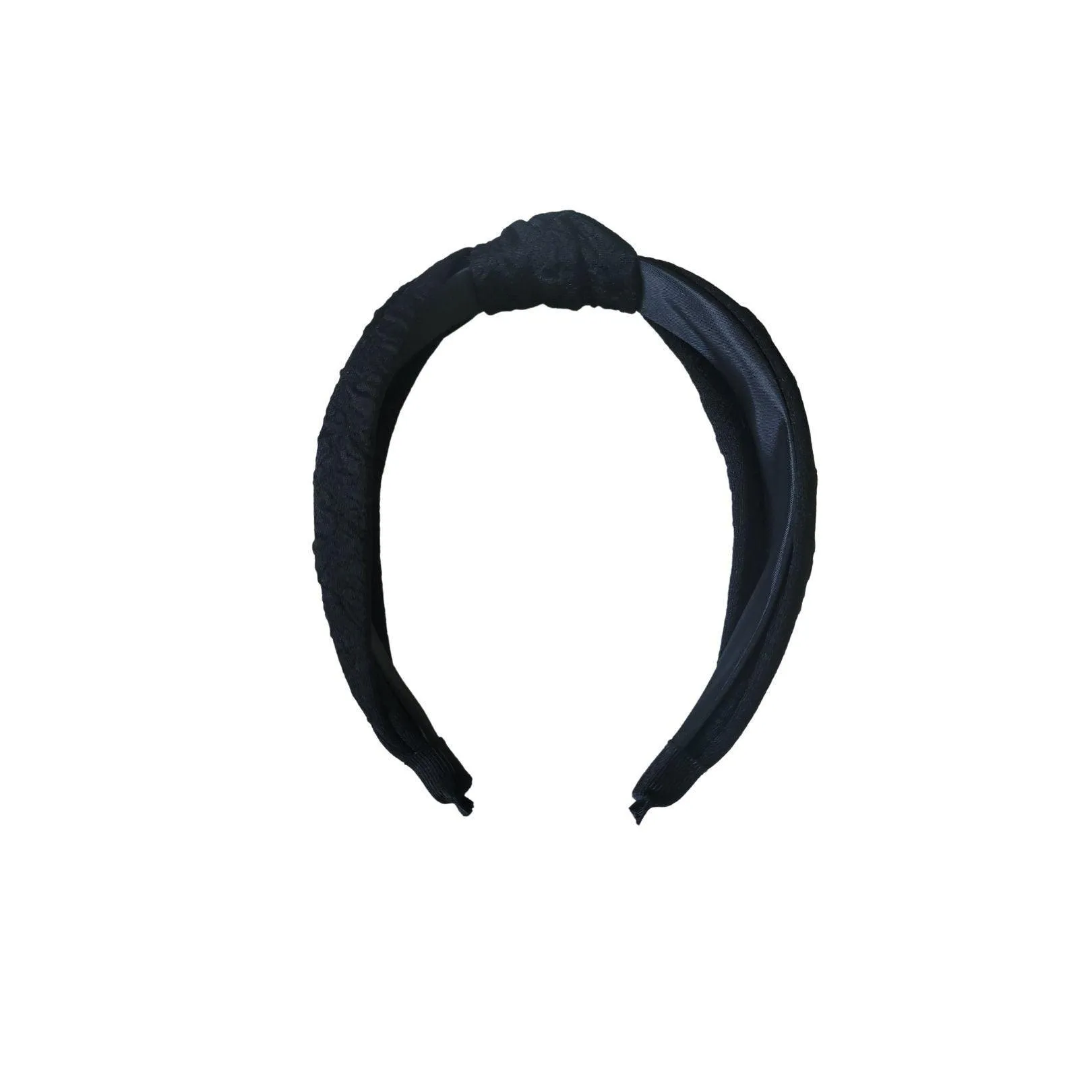 Black Floral Top Knot Headband