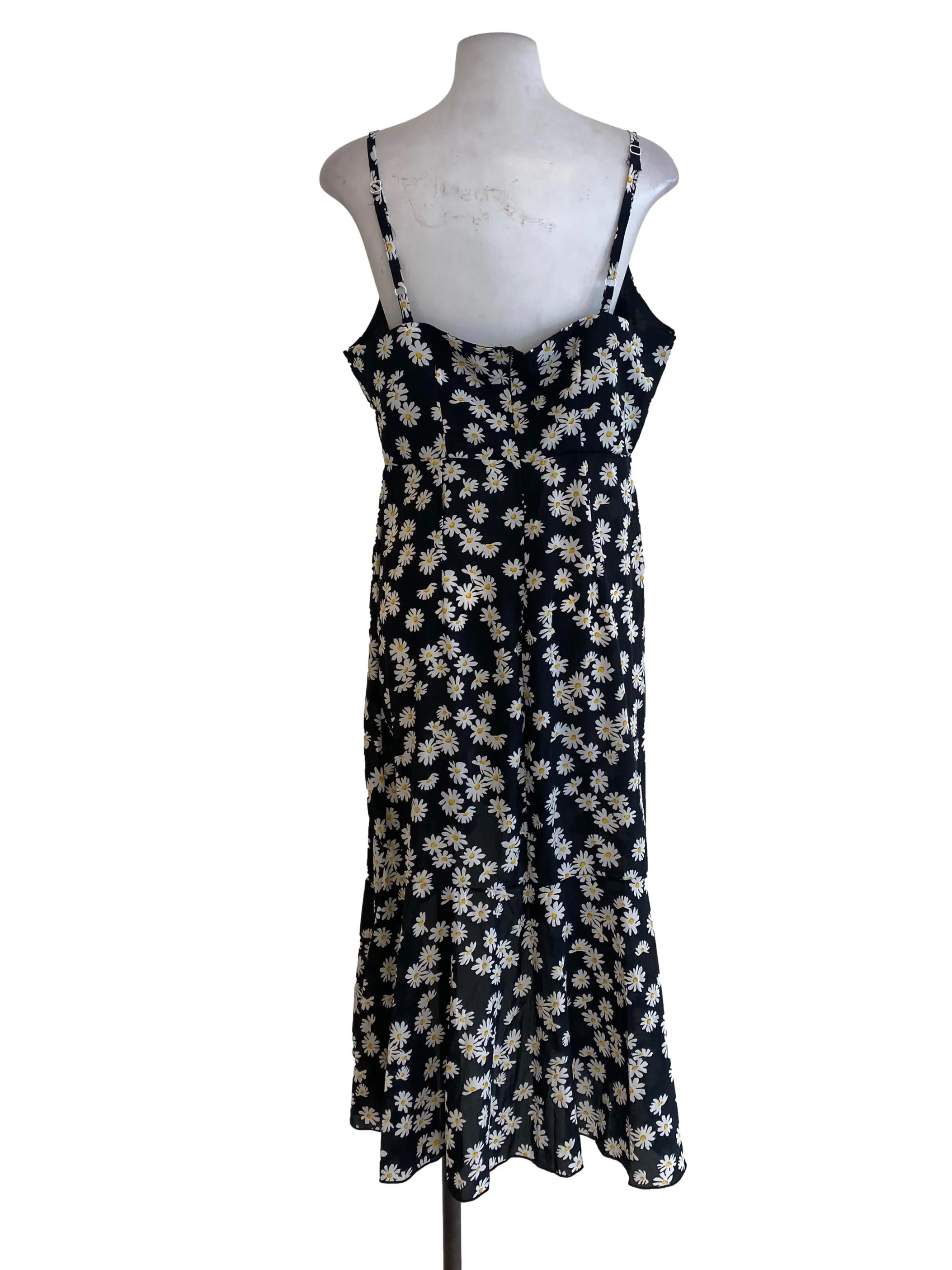 Black Floral Wrap Dress