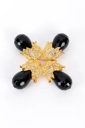 Black Golden Acorn Burst Brooch