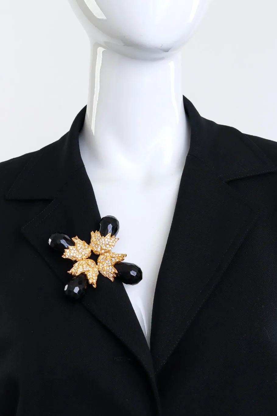 Black Golden Acorn Burst Brooch