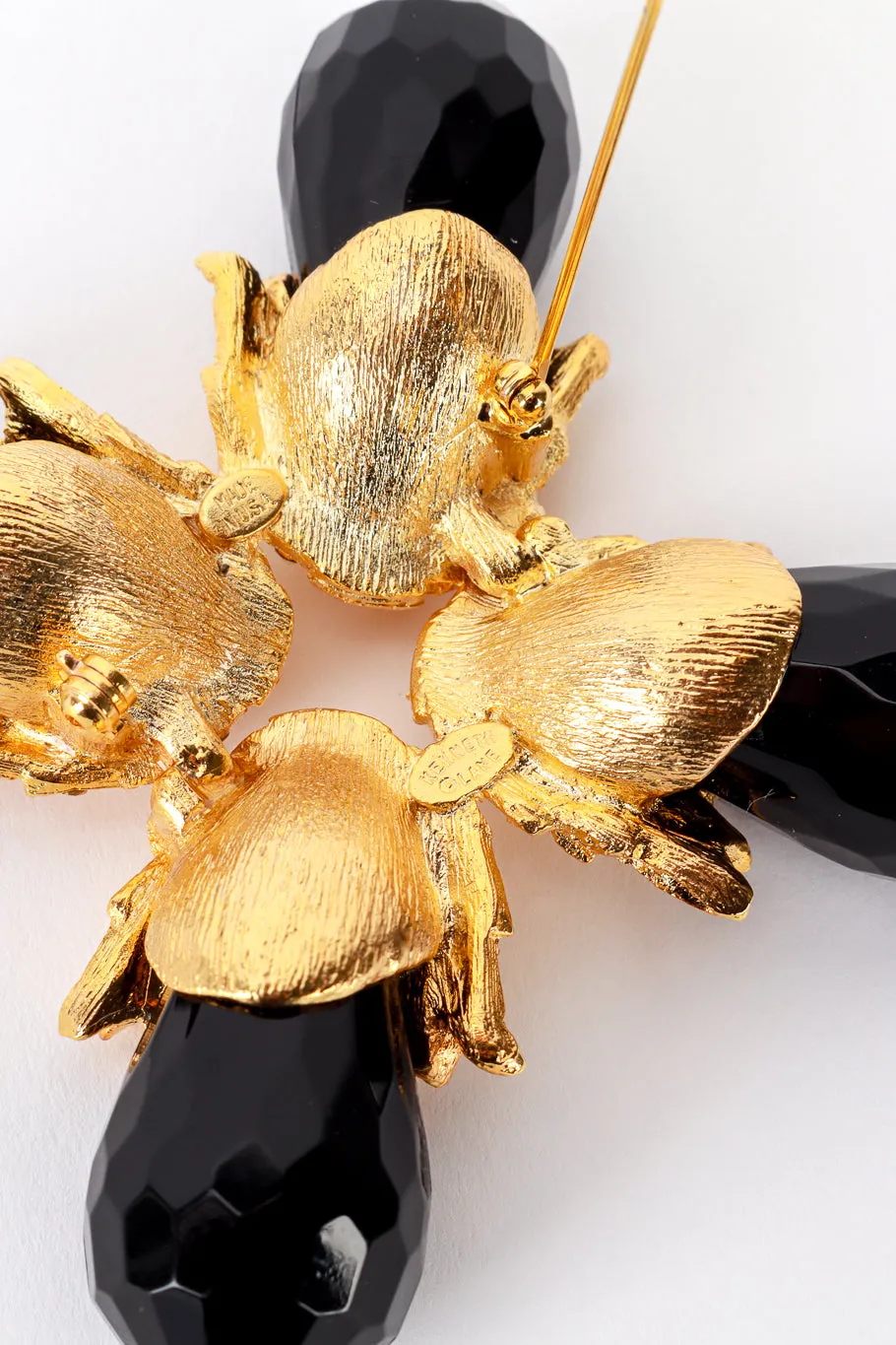 Black Golden Acorn Burst Brooch