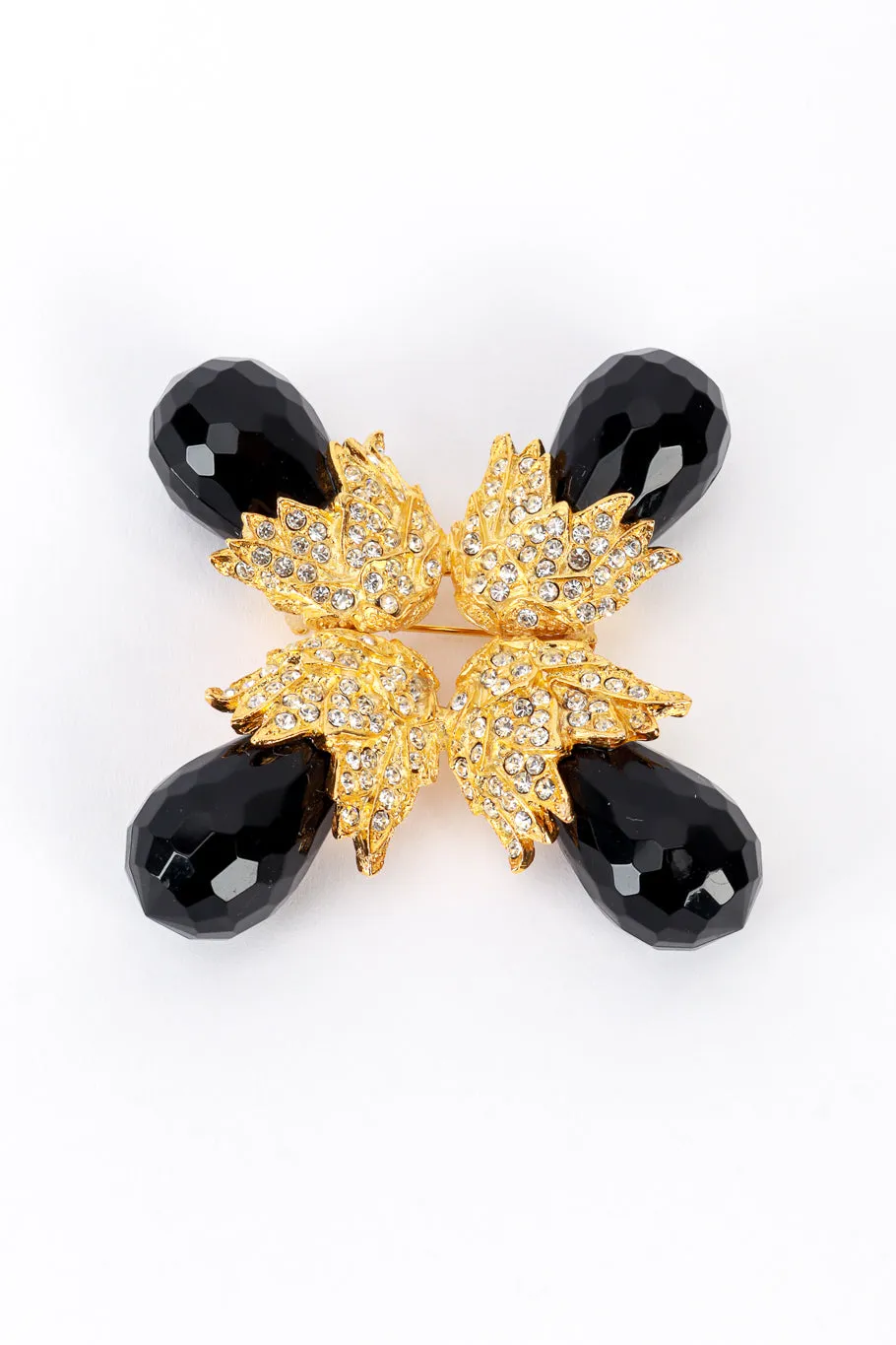 Black Golden Acorn Burst Brooch