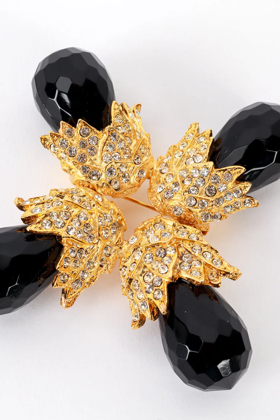 Black Golden Acorn Burst Brooch