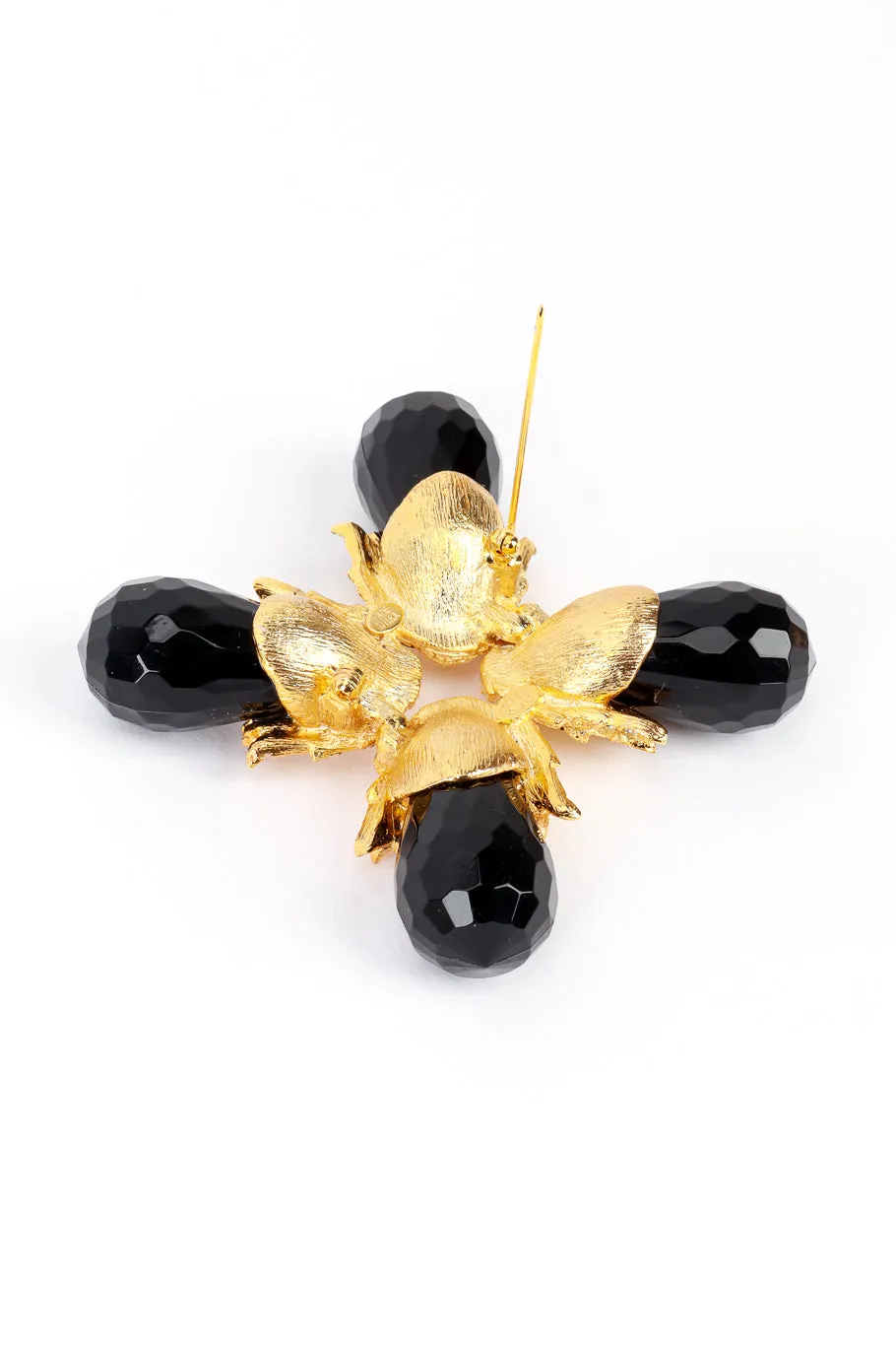 Black Golden Acorn Burst Brooch