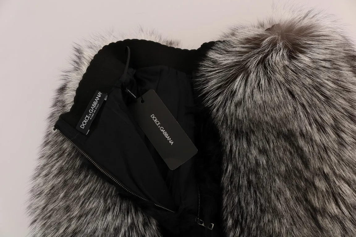 Black Lamb Fox Fur Mini Hot Pants