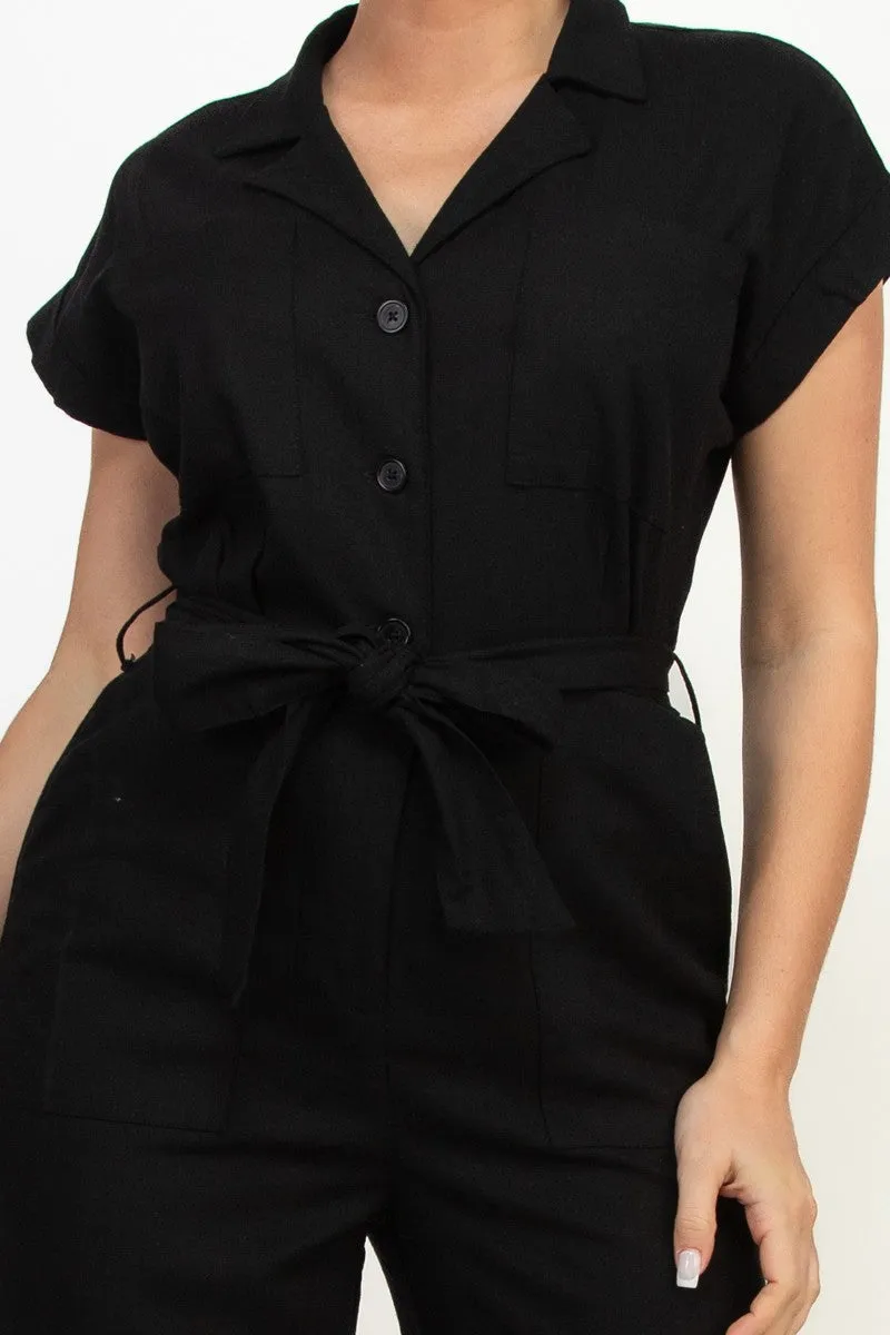 Black Linen Jumpsuit