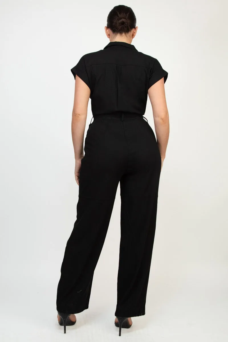 Black Linen Jumpsuit
