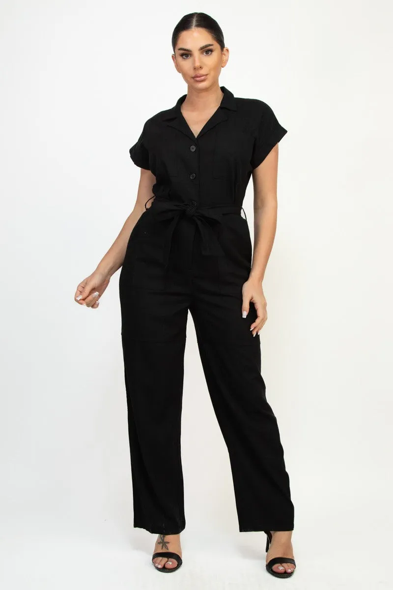 Black Linen Jumpsuit