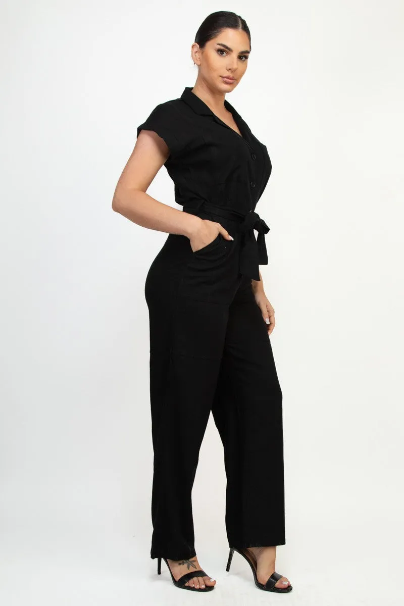 Black Linen Jumpsuit