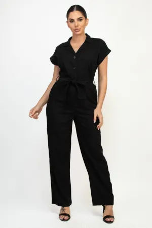 Black Linen Jumpsuit