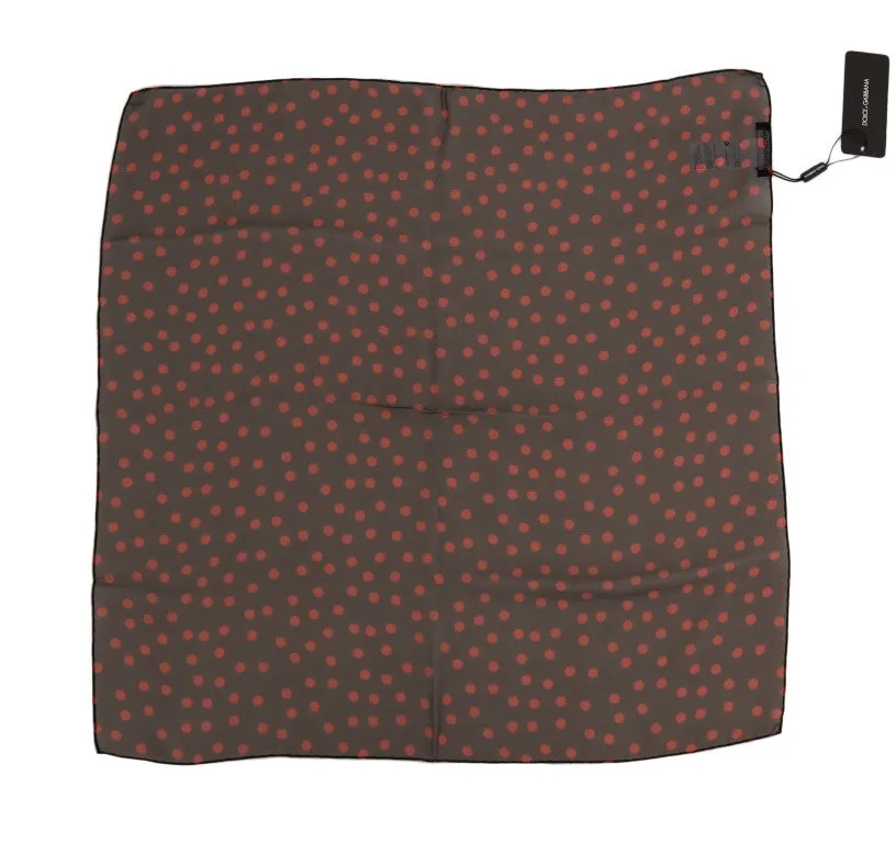 Black Red Polka Dotted Silk Scarf