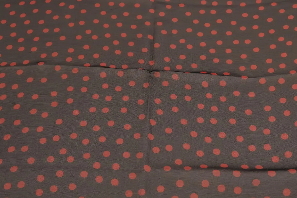 Black Red Polka Dotted Silk Scarf