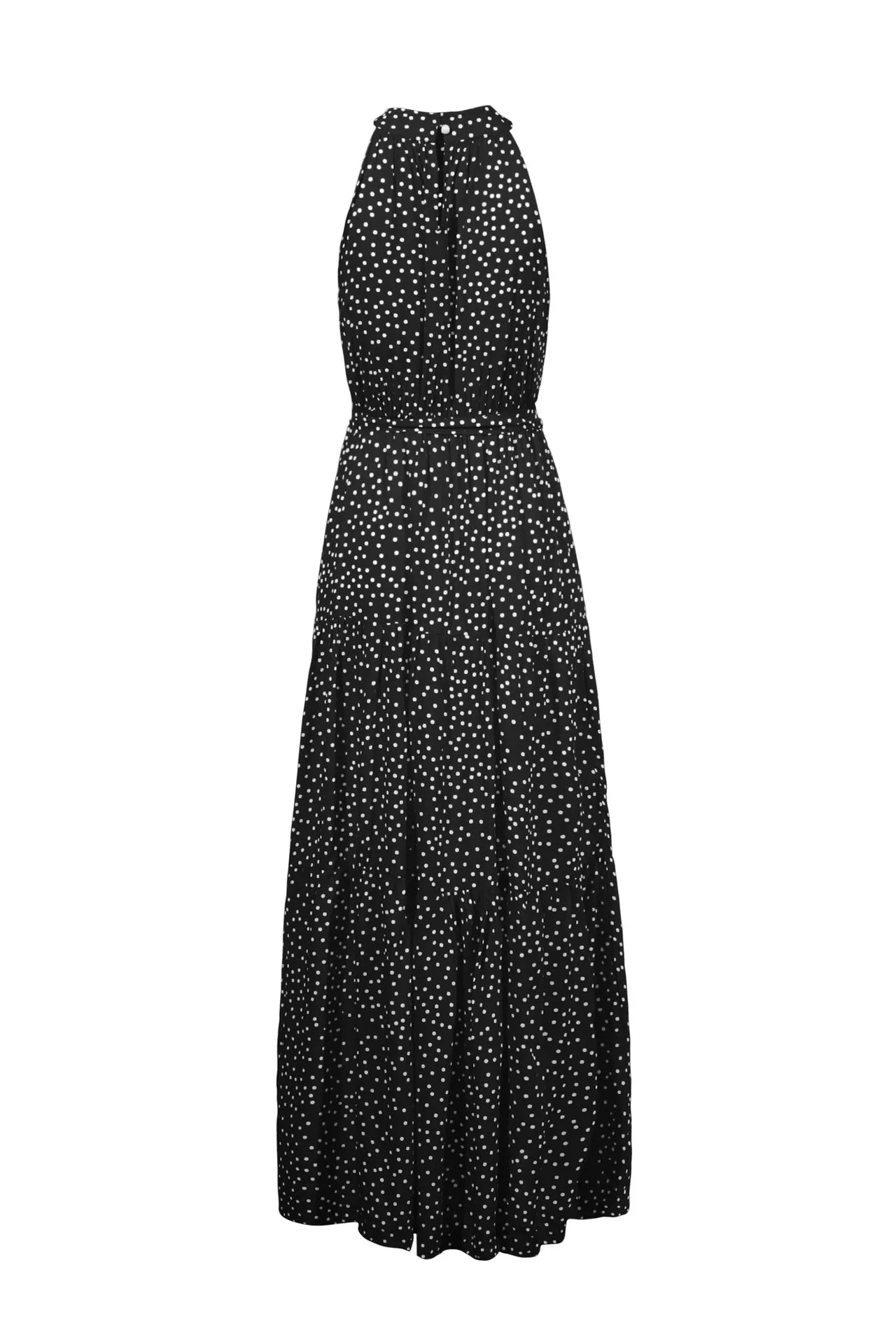 Black Wave Bohemian Boho Printed Hanging Neck Straps Maxi Dresses