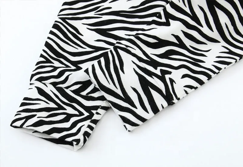 Black White Wave Print Long Sleeve Jumpsuit 12M-24M
