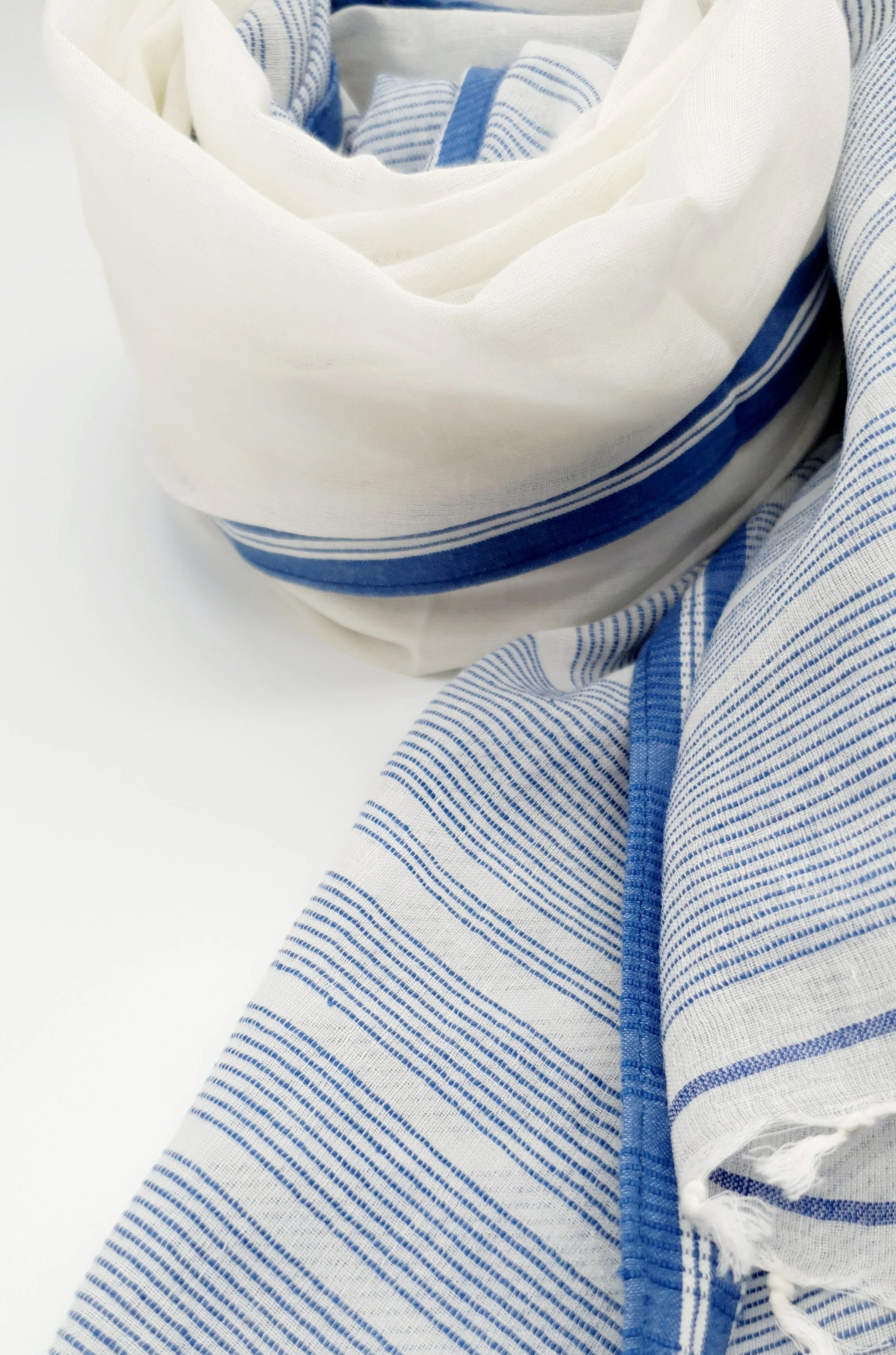Blue And Navy Stripy Scarf