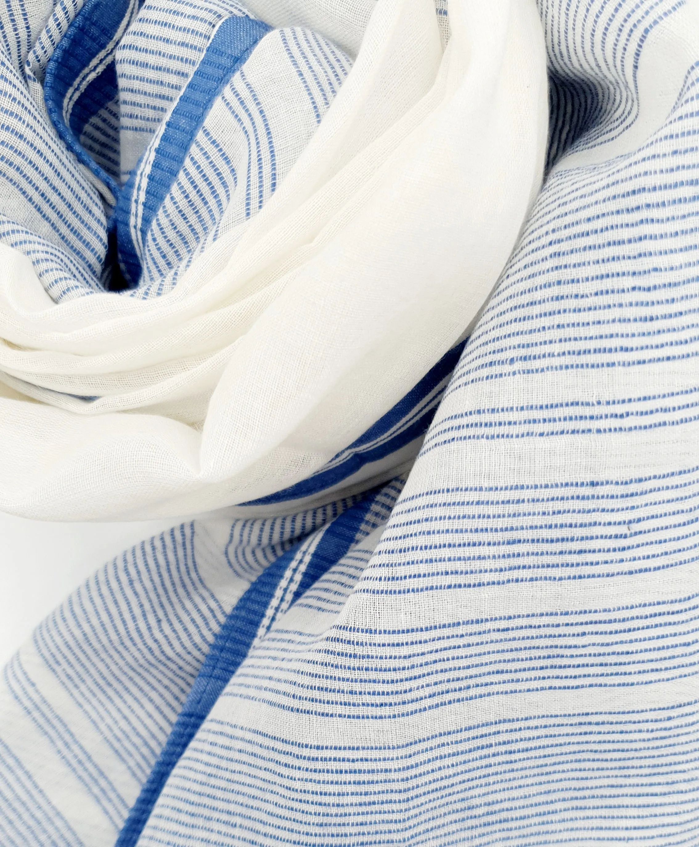 Blue And Navy Stripy Scarf