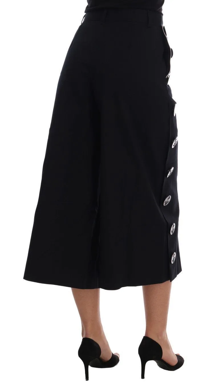 Blue Cotton Sailor Capri Pants